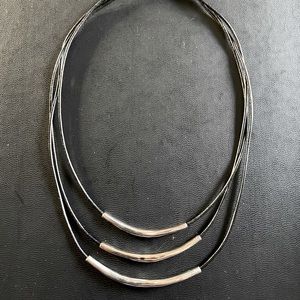 Silpada 3 Strand 925 SS Leather N1571 Necklace
